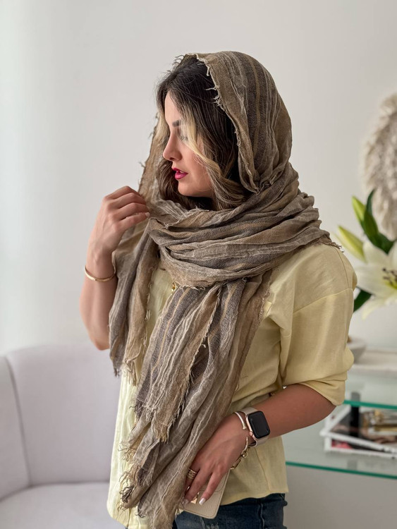 شال کنفی وارداتی موکا دور ریش با کیفیت عالی