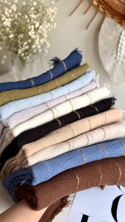 شال کنفی لمه کار شده دور ریش وارداتی