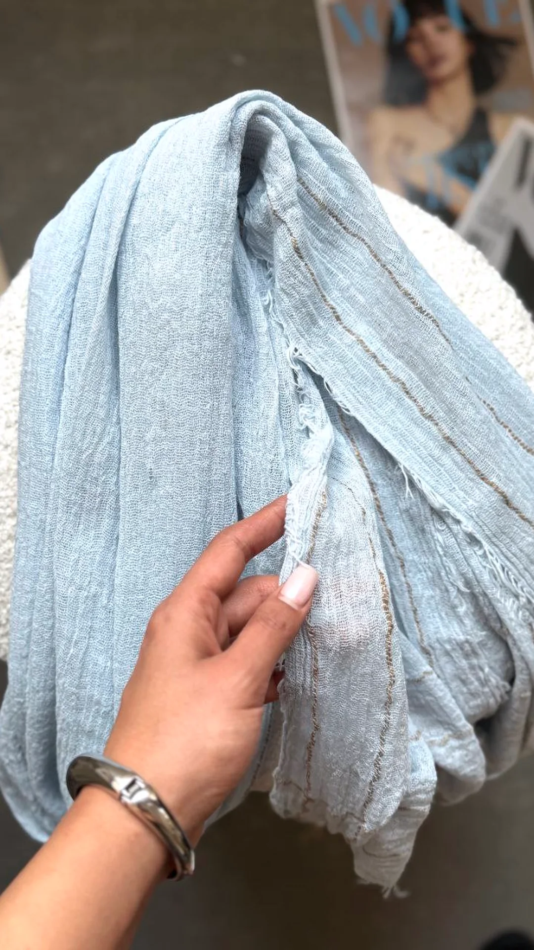 شال کنفی لمه دار دور ریش وارداتی