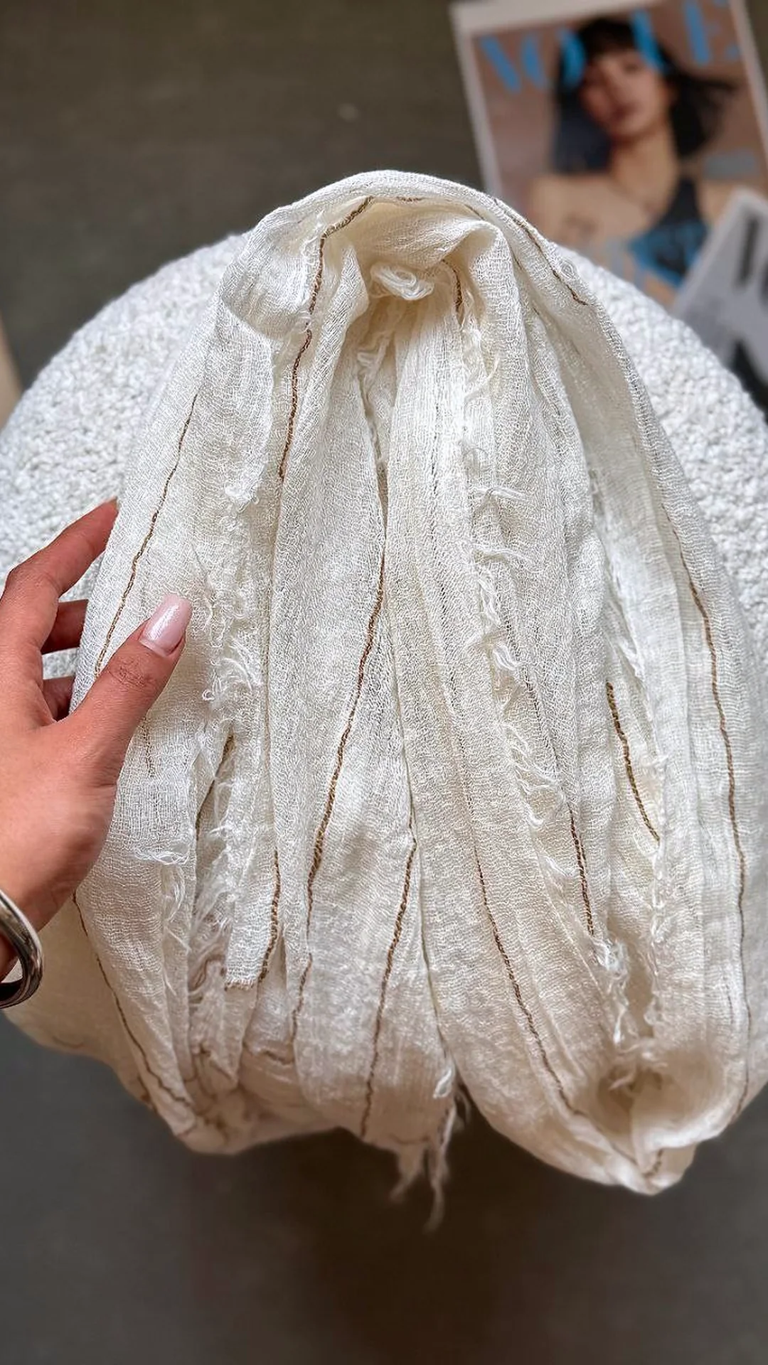 شال کنفی لمه کار شده دور ریش