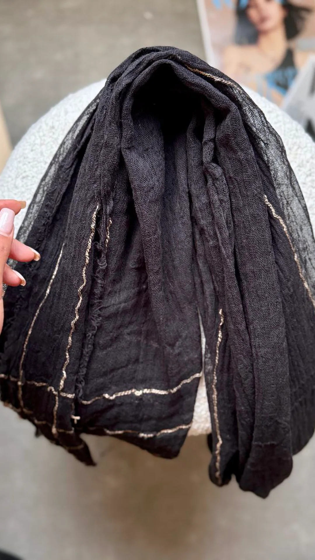 شال کنفی لمه کار شده دور ریش