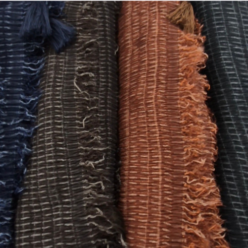 شال نخی منگوله دار چوبی چهار فصل