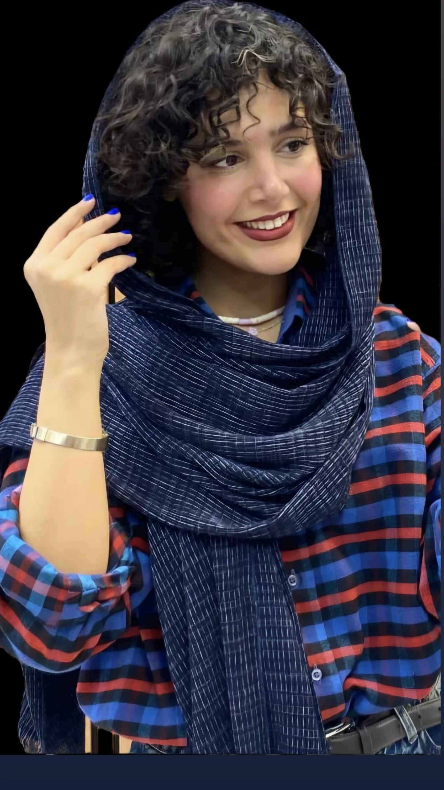 شال نخی منگوله دار چوبی چهار فصل