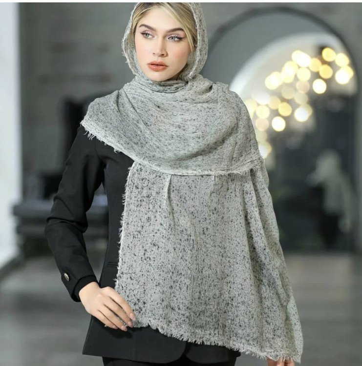 شال نخ پنبه ابرو بادی وارداتی دور ریش لیدیس اسکارف