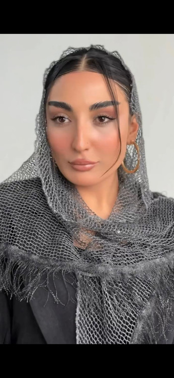 سر خور بسیار زیبای مینی اسکارف وارداتی لبه ریش دار