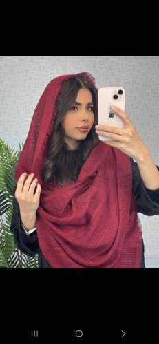 شال حصیری نخی کنفی دورریش رنگ قرمز