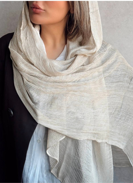 شال برشکای دور چین تک رنگ داخلی با کیفیت