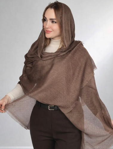 شال نخی حصیری دوریش رنگ قهوه ایی